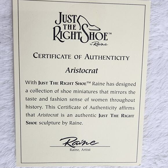 Aristocrat- Just The Right Shoe Sculpture. Mint Condition. COA includes Box - Picture 7 of 9
